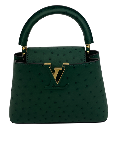 Capucines Mini, 4.600&euro;, Bolso, Verde, Animal - Avestruz, Vista frontal